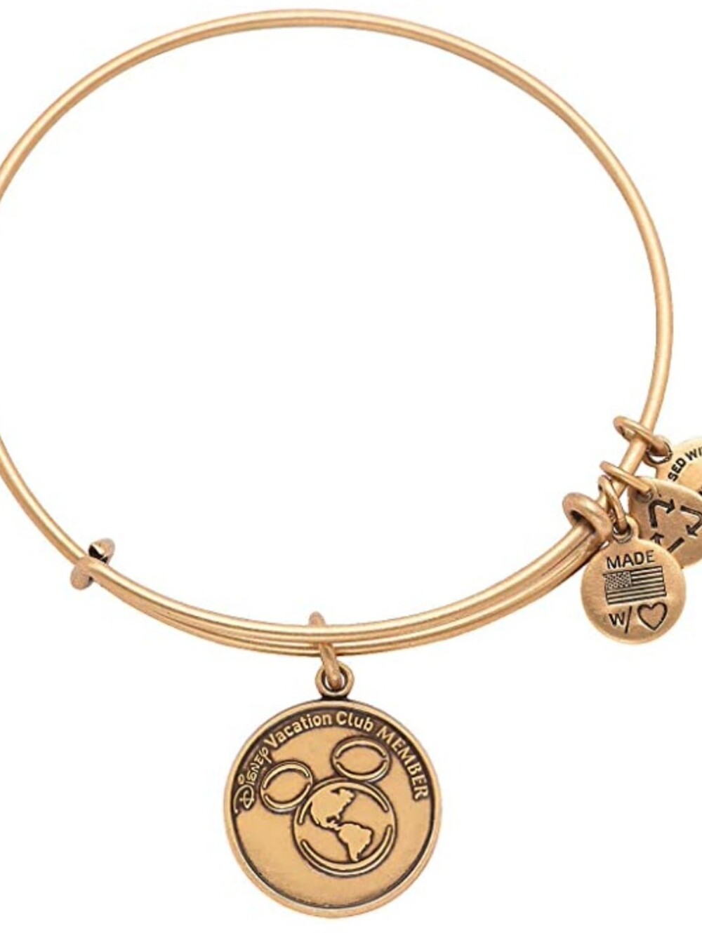 Alex and Ani Rare Gold-tone Mickey Disney Vacation Club Member Charm Bangle